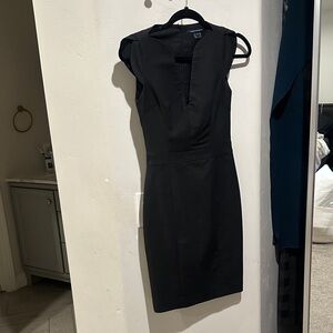 French Connection Black Cap Sleeve Mini Dress